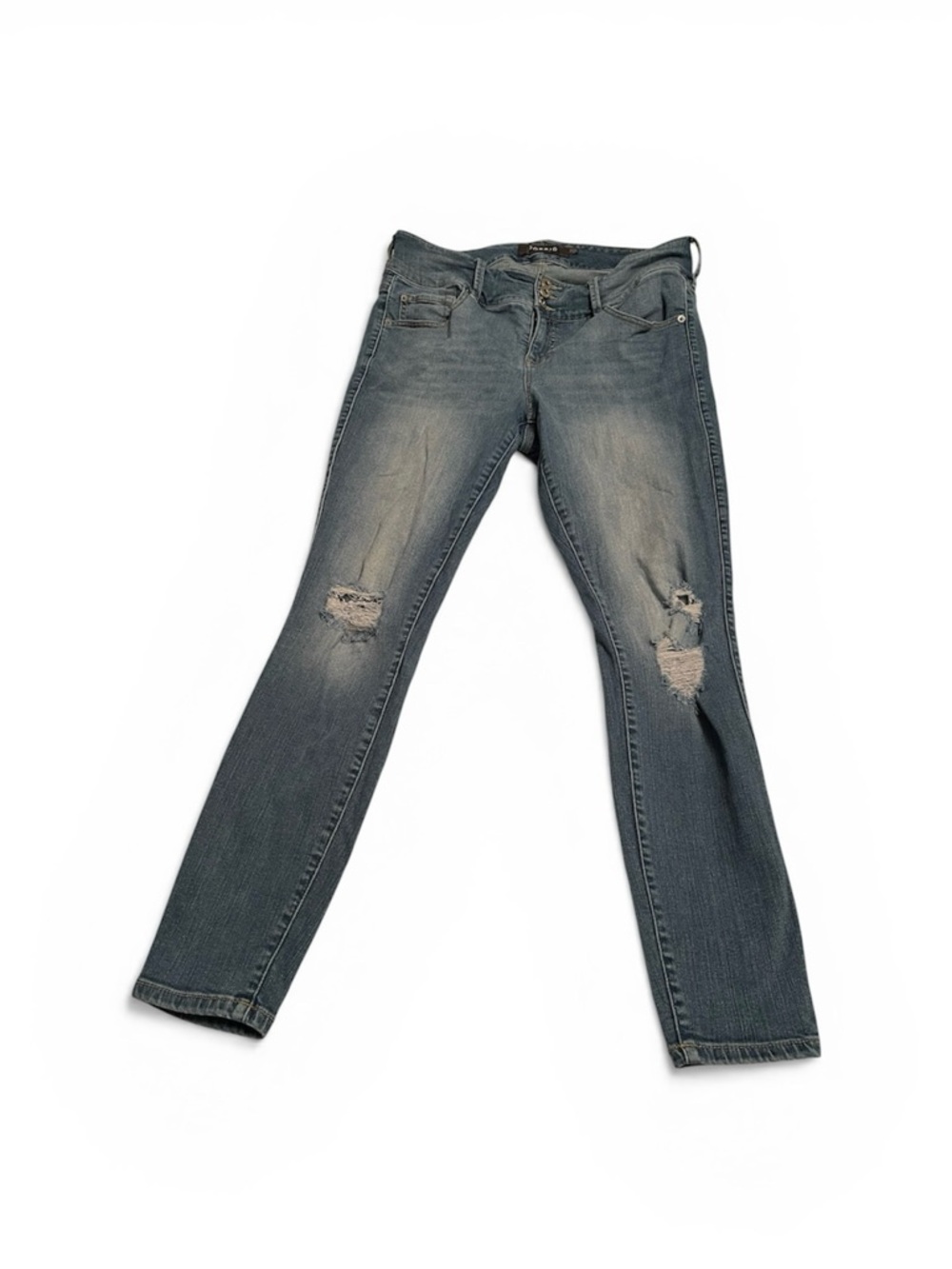 Distressed Mid Blue Women’s Skinny Jeans torrid premium 14r (ph)